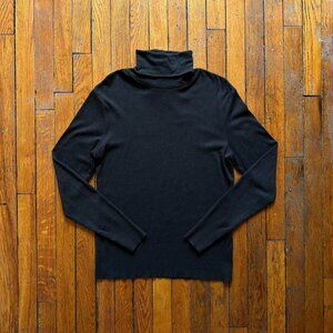 Ralph Lauren Black Label Knit Turtleneck Sweater Women‎ XL Black Grey